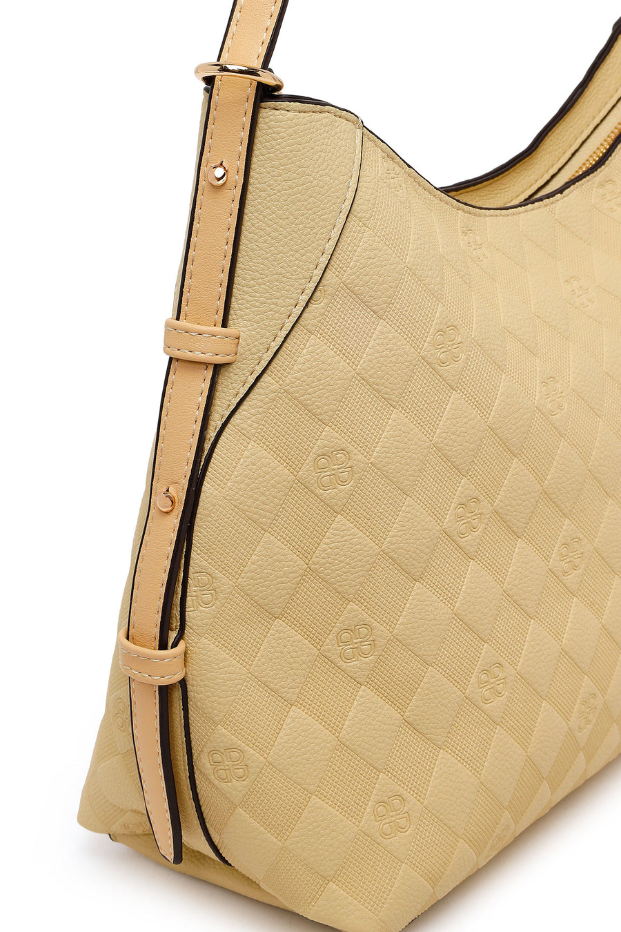 Woman Yellow Long-Strap Printed Shoulder Bag