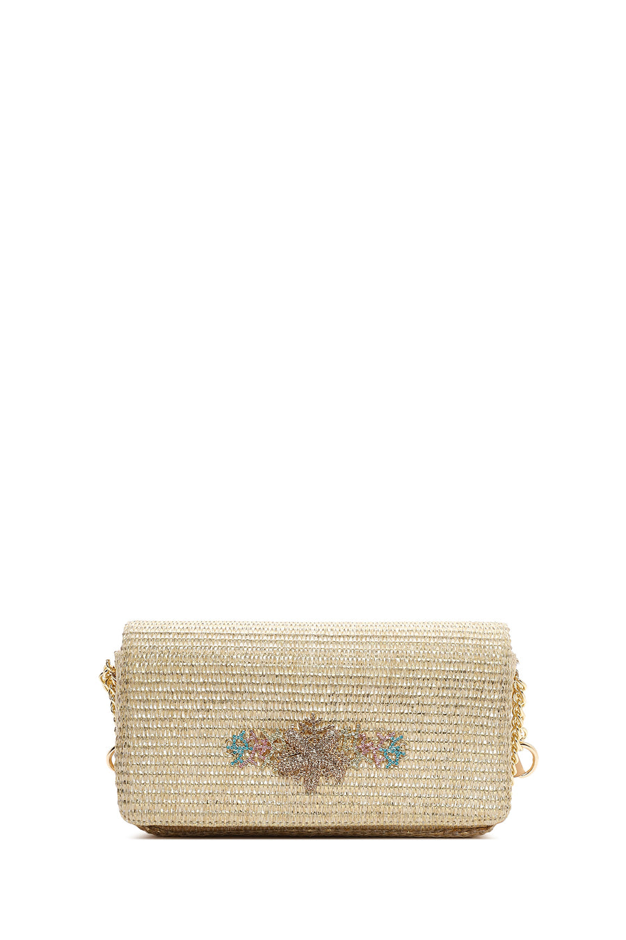 Woman Beige Long Strap Straw Crossbody Bag