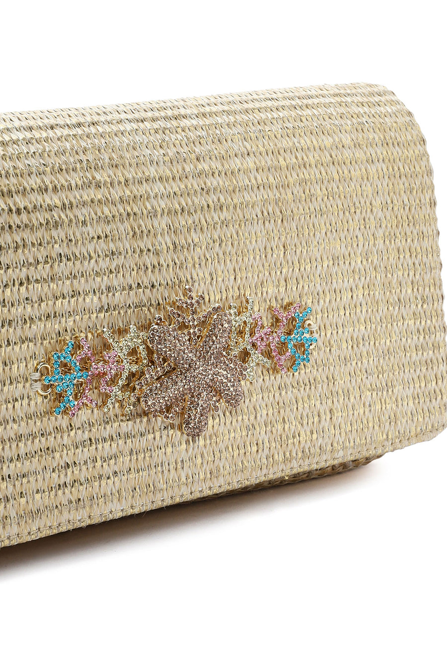 Woman Beige Long Strap Straw Crossbody Bag