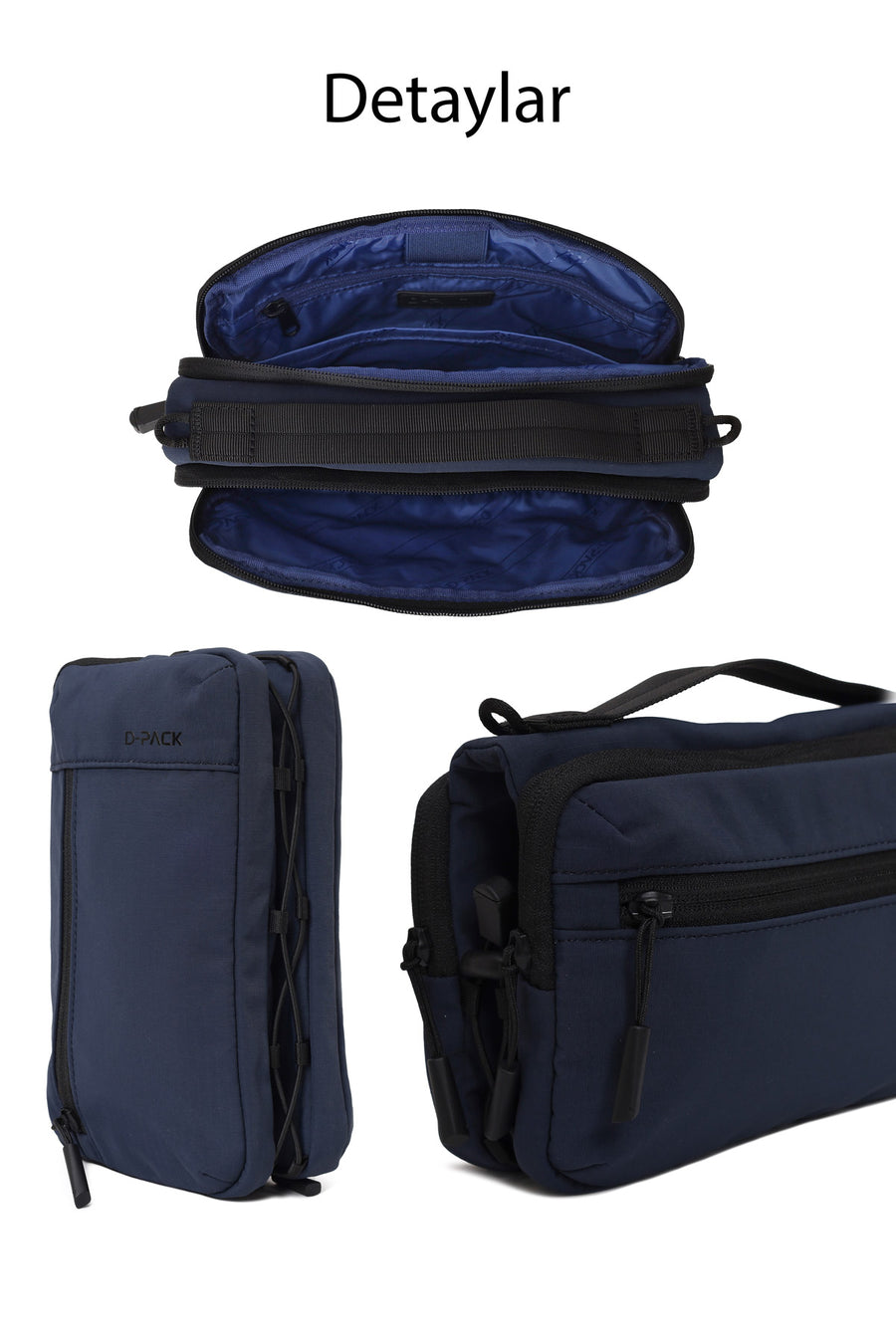 D-Pack Erkek Lacivert Uzun Askılı Mini Kumaş Çapraz Çanta