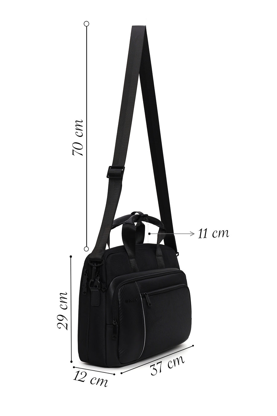 D-Pack Male Black Fabric Briefcase