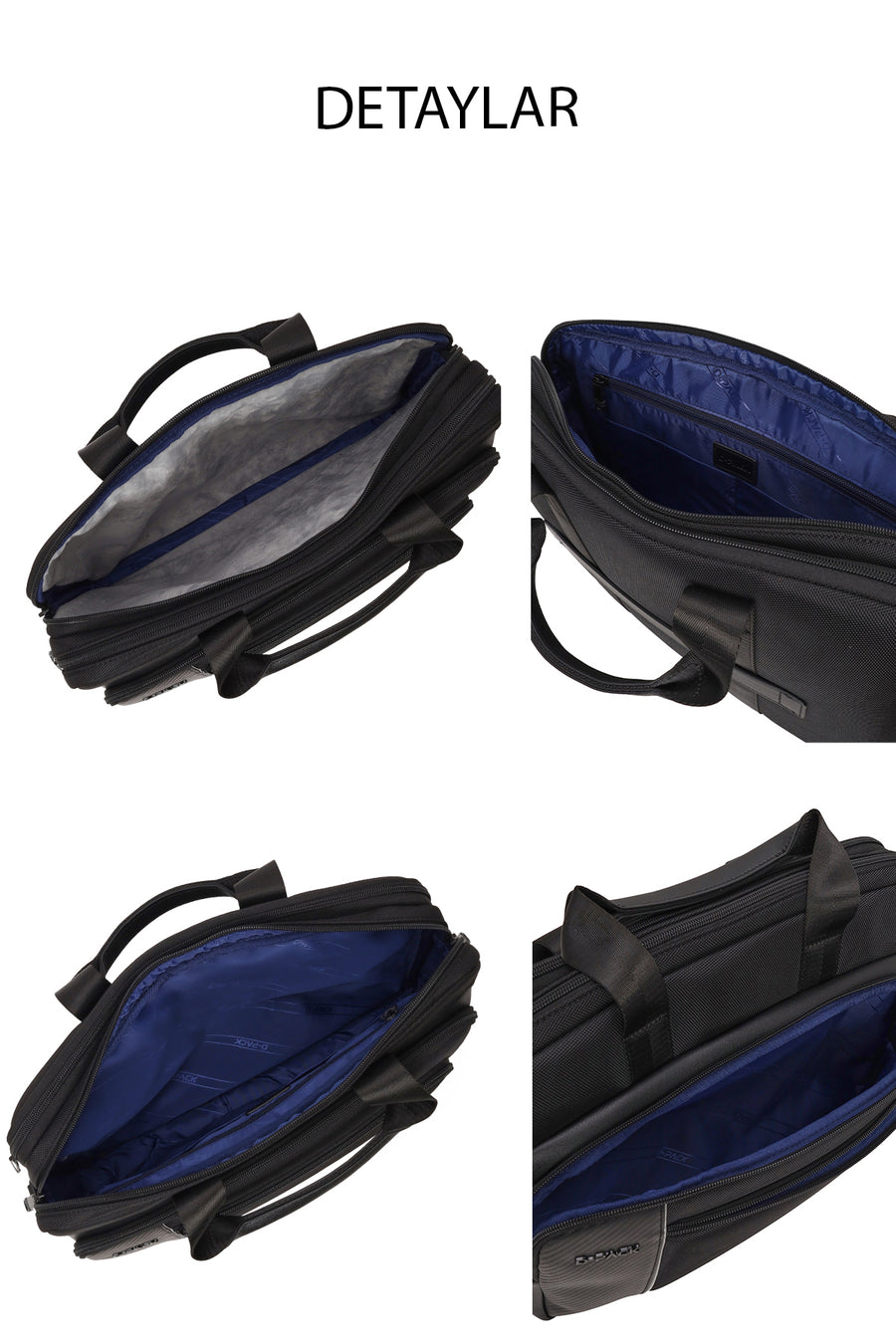 D-Pack Male Black Fabric Briefcase