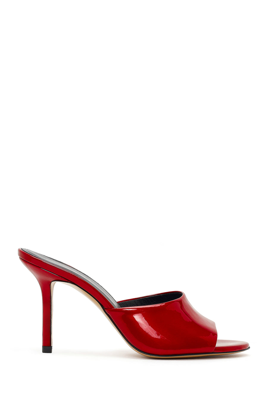 Kadın Kırmızı Yüksek İnce Topuklu Rugan Deri Terlik 26SFD121316 | Derimod