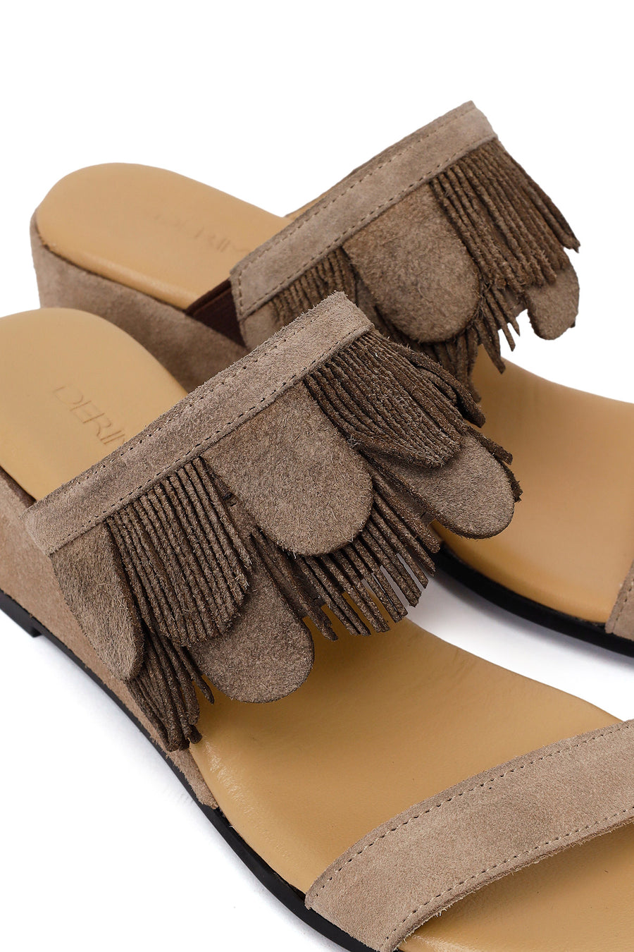Women's Mink Wedge Suede Leather Slippers