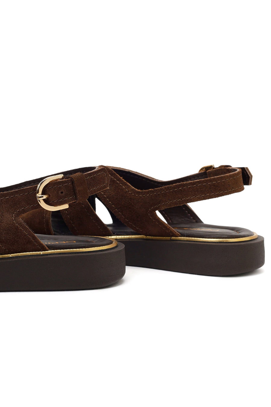 Woman Brown Thick-Soled Suede Sandal