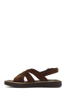 Woman Brown Thick-Soled Suede Sandal | Derimod
