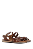 Women's Brown Buckle Leather Bodrum Sandals | Derimod