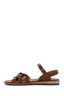 Women's Brown Buckle Leather Bodrum Sandals | Derimod