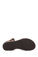 Women's Brown Buckle Leather Bodrum Sandals | Derimod
