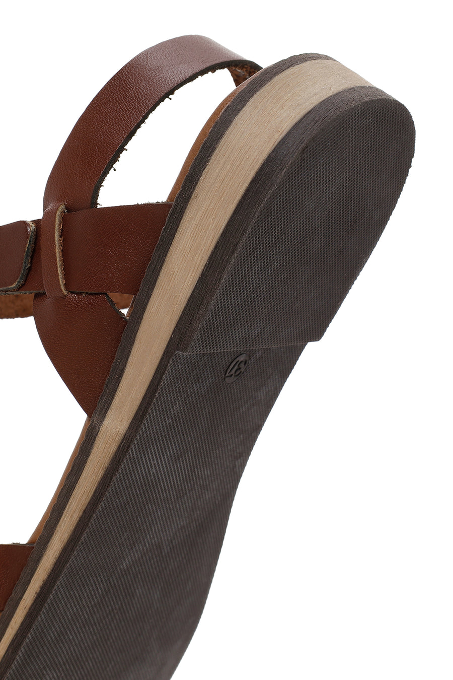 Women's Brown Buckle Leather Bodrum Sandals