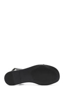 Women's Black Buckle Leather Bodrum Sandals | Derimod