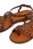 Women's Brown Buckle Leather Bodrum Sandals | Derimod