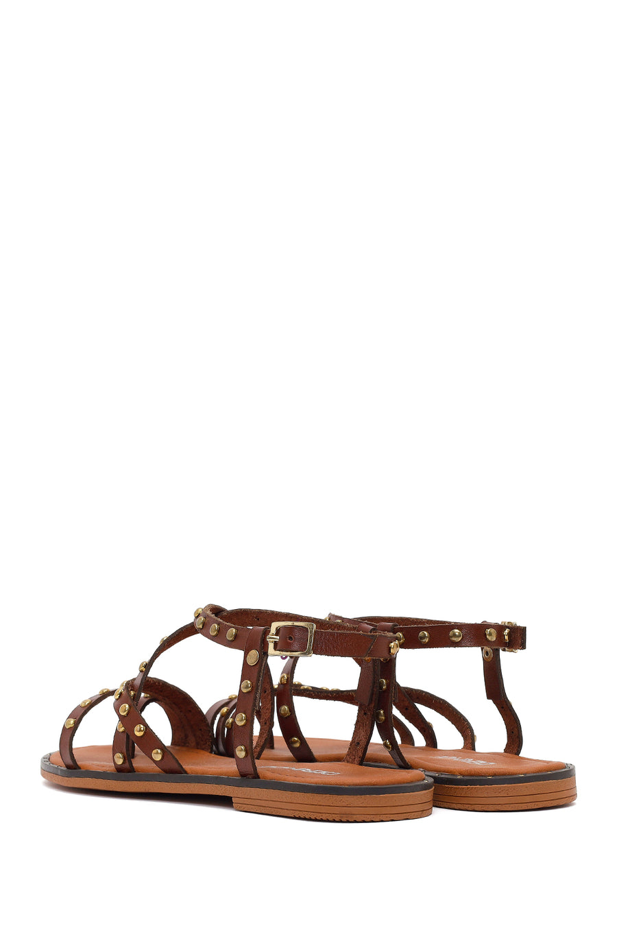 Women's Brown Buckle Leather Bodrum Sandals