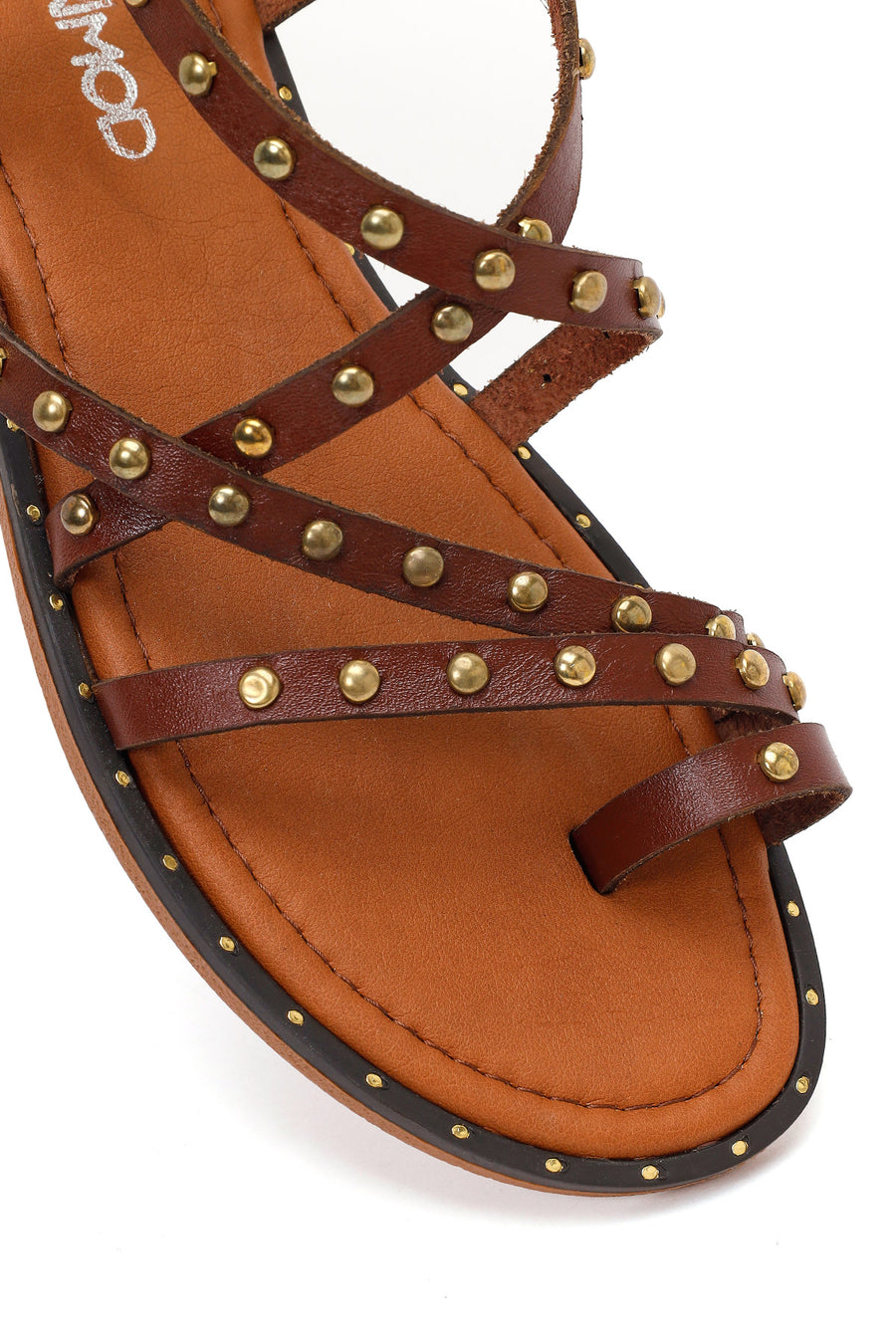 Women's Brown Buckle Leather Bodrum Sandals