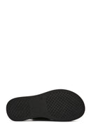 Women's Black Chunky Sole Leather Comfort Sandals | Derimod