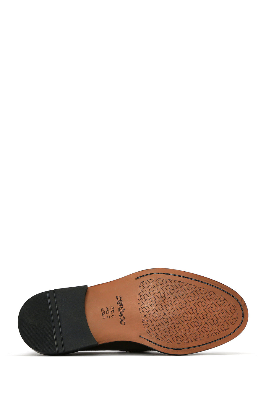 Erkek Kahverengi Tokalı Deri Klasik Loafer