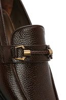Erkek Kahverengi Tokalı Deri Klasik Loafer | Derimod