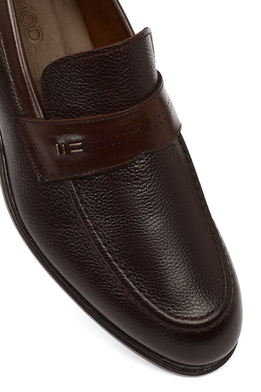Erkek Kahverengi Deri Klasik Loafer