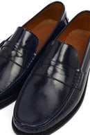 Erkek Lacivert Deri Klasik Loafer | Derimod