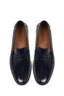 Erkek Lacivert Deri Klasik Loafer | Derimod