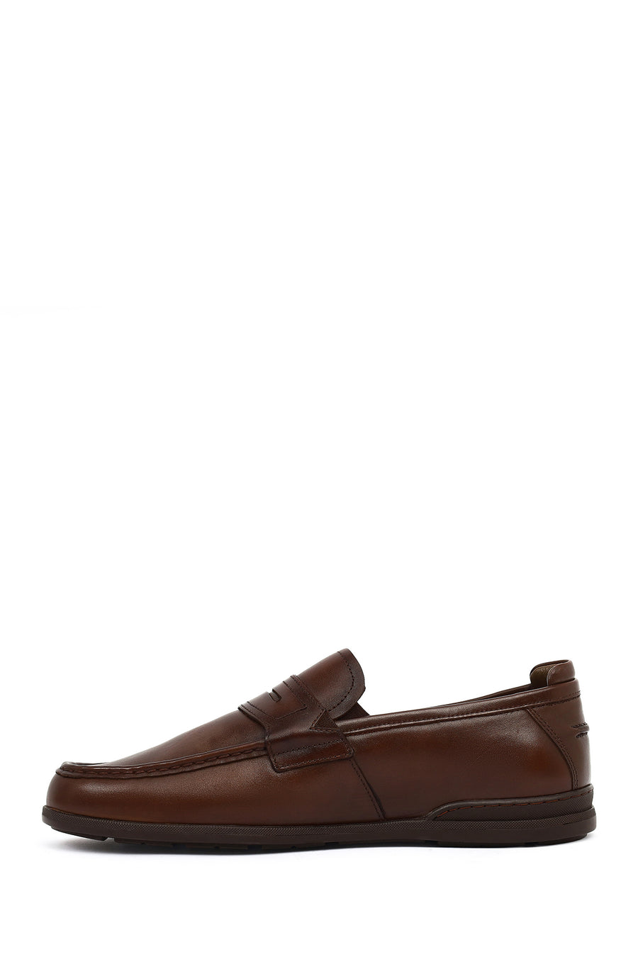 Erkek Kahverengi Deri Casual Loafer