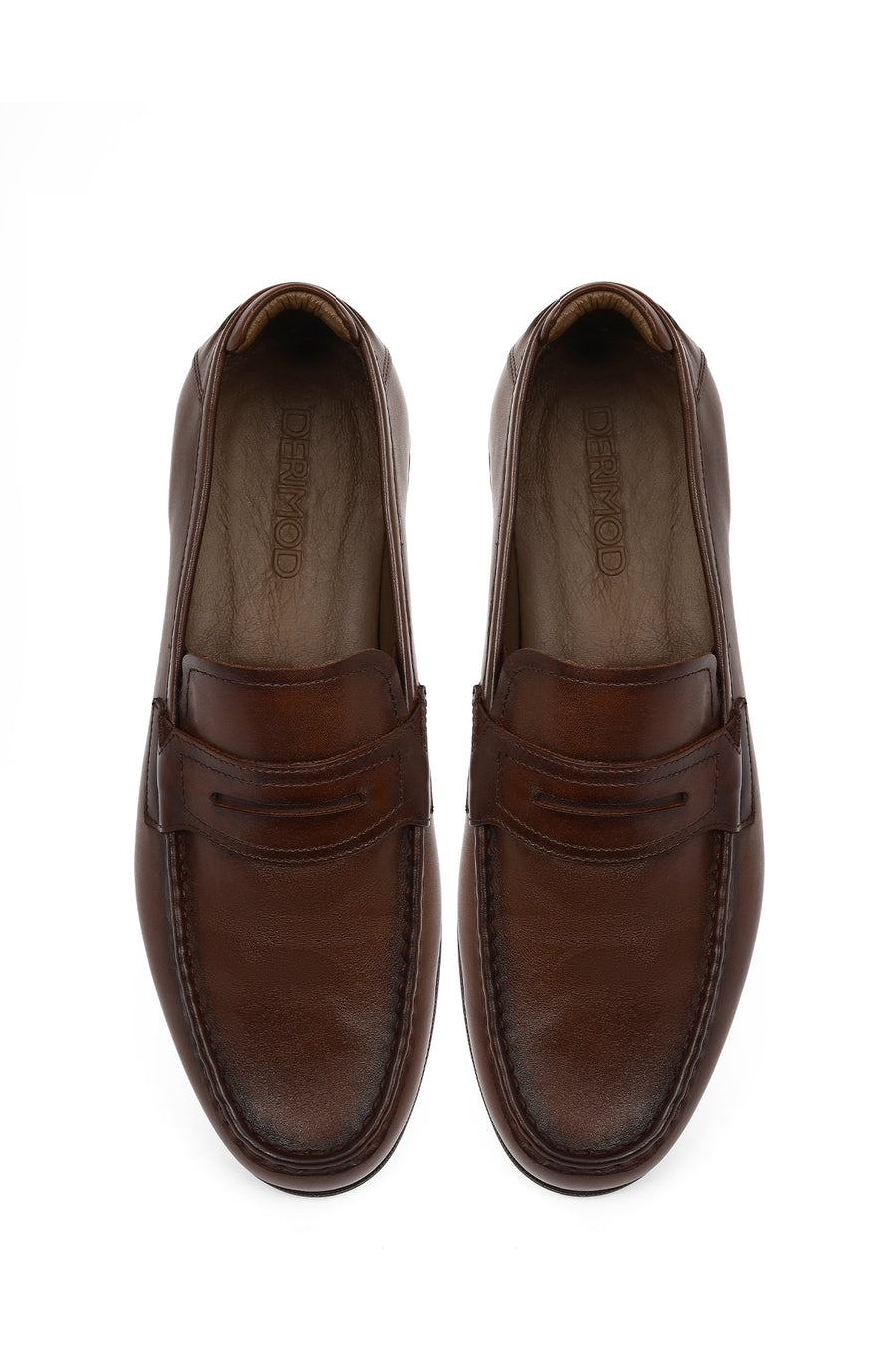 Erkek Kahverengi Deri Casual Loafer