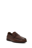 Erkek Kahverengi Deri Casual Loafer | Derimod
