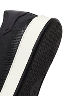 Erkek Siyah Bağcıklı Kalın Tabanlı Deri Sneaker | Derimod