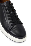 Erkek Siyah Bağcıklı Kalın Tabanlı Deri Sneaker | Derimod