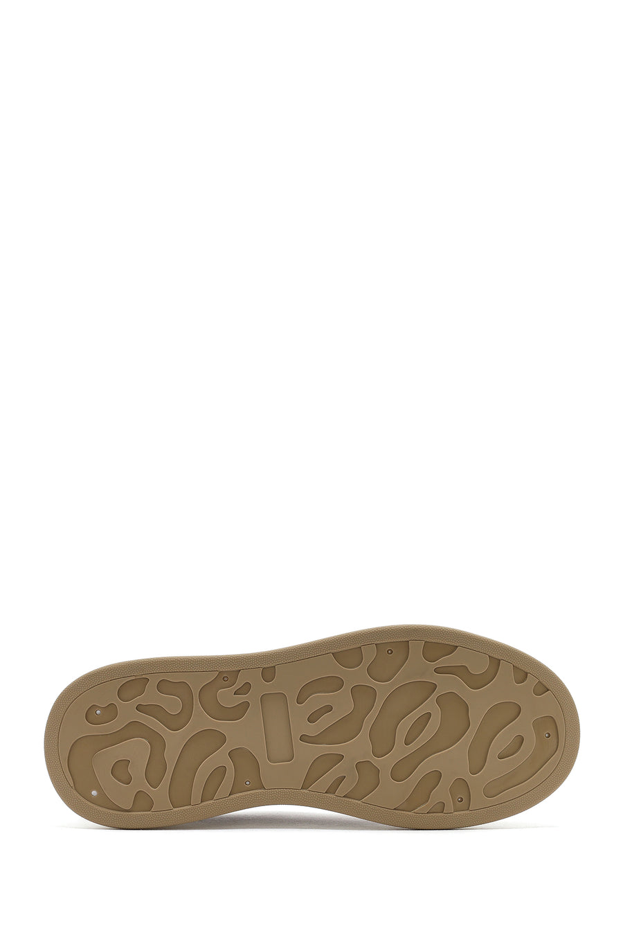 Erkek Bej Bağcıklı Kalın Tabanlı Nubuk Deri Sneaker