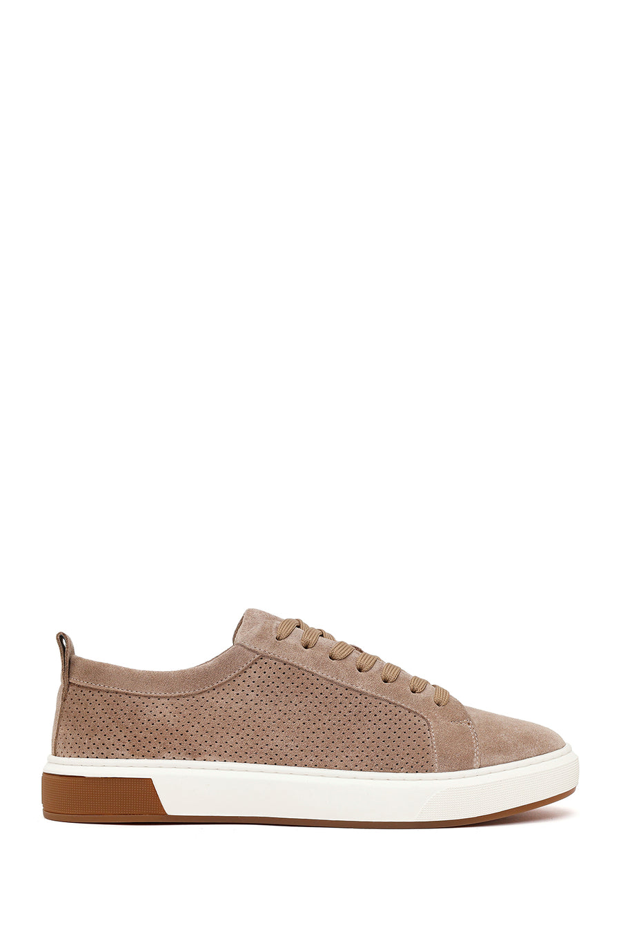 Men's Beige Lace-Up Suede Leather Sneaker 26SFD612010 | Derimod