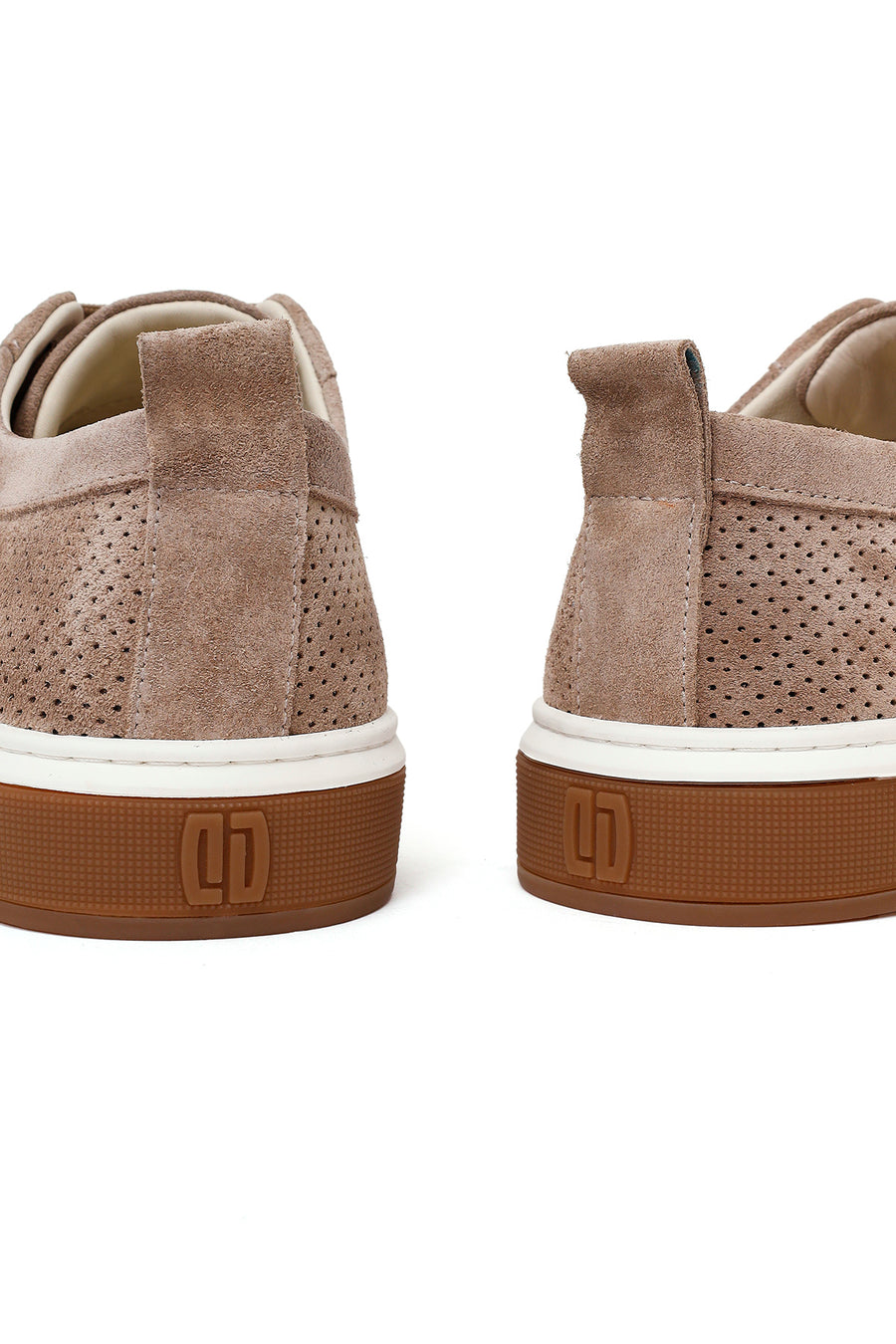 Men's Beige Lace-Up Suede Leather Sneaker