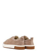 Men's Beige Lace-Up Suede Leather Sneaker | Derimod