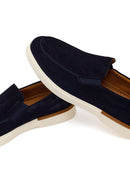 Erkek Lacivert Süet Deri Loafer | Derimod