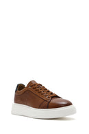Erkek Taba Bağcıklı Kalın Tabanlı Deri Sneaker | Derimod