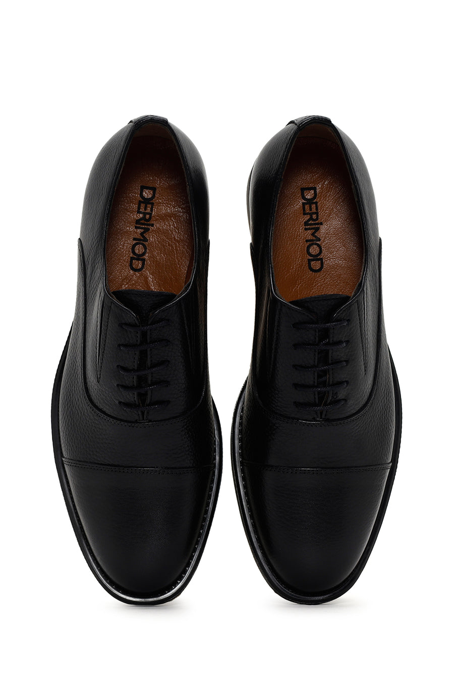 Men's Black Laced Leather Classic Shoes