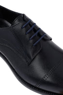 Men's Navy Blue Lace-Up Leather Classic Shoes | Derimod