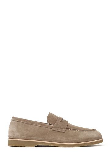Erkek Bej Süet Deri Loafer 26SFD621610 | Derimod