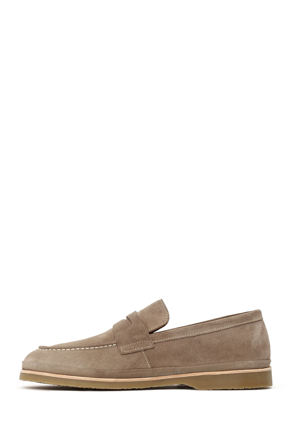 Erkek Bej Süet Deri Loafer