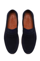 Erkek Lacivert Süet Deri Loafer | Derimod
