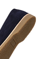 Erkek Lacivert Süet Deri Loafer | Derimod