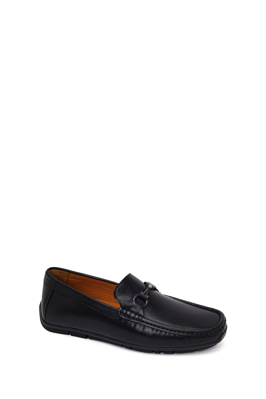 Erkek Siyah Tokalı Deri Loafer