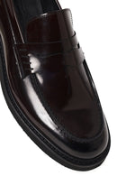 Erkek Bordo Kalın Tabanlı Deri Loafer | Derimod