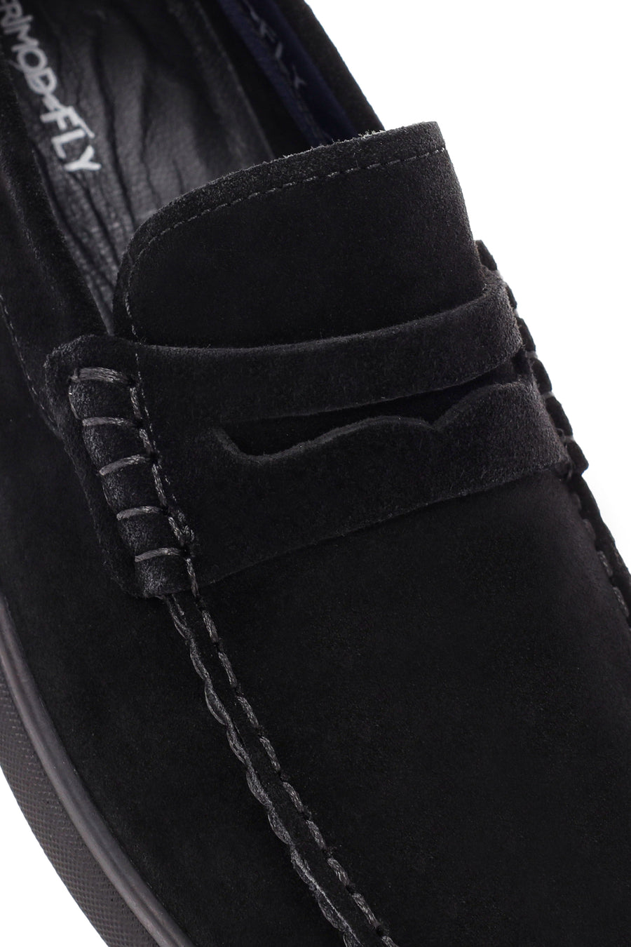 Derimod Fly Erkek Siyah Süet Deri Loafer