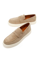 Male Beige Suede Casual Loafer | Derimod