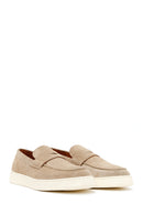 Male Beige Suede Casual Loafer | Derimod