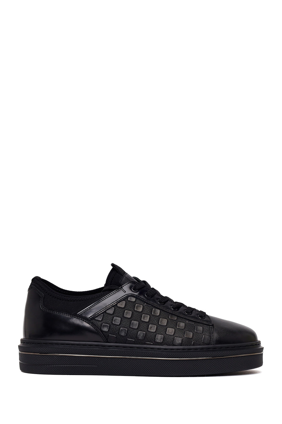 Erkek Siyah Bağcıklı Deri Sneaker 26SFD640714 | Derimod