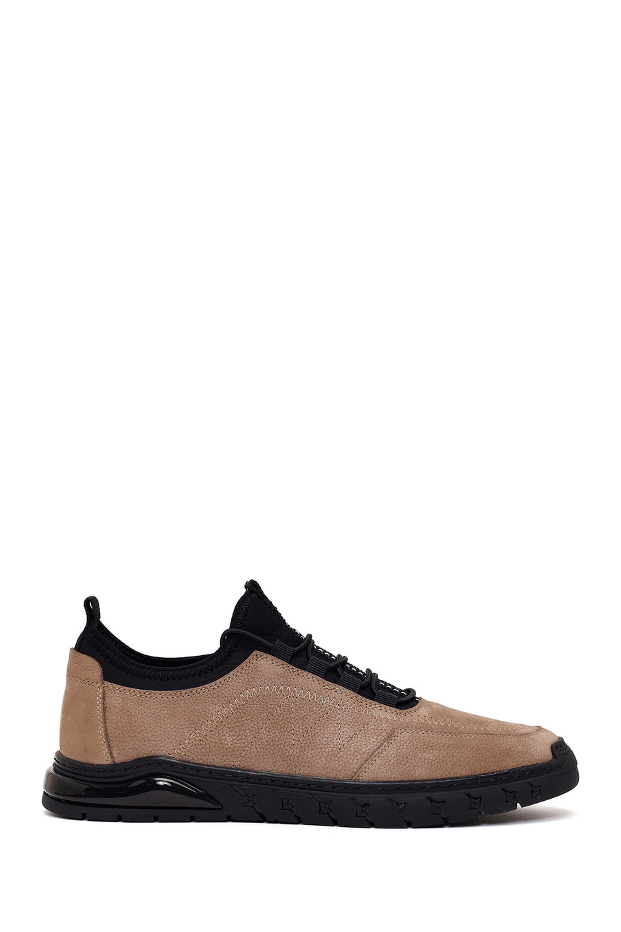 Erkek Vizon Bağcıklı Nubuk Deri Sneaker 26SFD6418V3 | Derimod