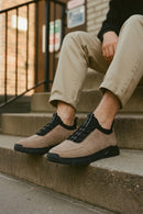 Erkek Vizon Bağcıklı Nubuk Deri Sneaker | Derimod
