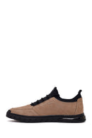 Erkek Vizon Bağcıklı Nubuk Deri Sneaker | Derimod